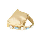 Shinning Crystal Mid Heel Gold Newest Shoes and Bag Set