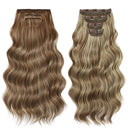 Wave Clip in Hair Extensions  22 inches 4 pcs/lot  220g Soft Natural Heat Resistant Fiber Clip Hair