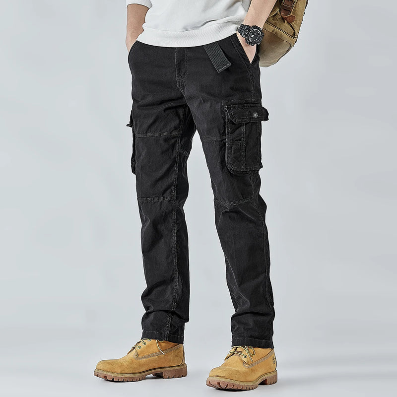 Men's Cargo Pants Straight Leg Stretch Tactical Trouser Male Military Outdoor Camping Casual