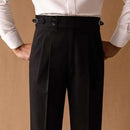 Pants Men Social Trousers Office-trouser Retro Gentlemen Naples Casual Suit Pant Men Straight Dress Pants