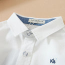 Children Boys Long Sleeve T-Shirt Spring Autumn Turndown Collar Shirt Kids School Uniform Cotton Clothing