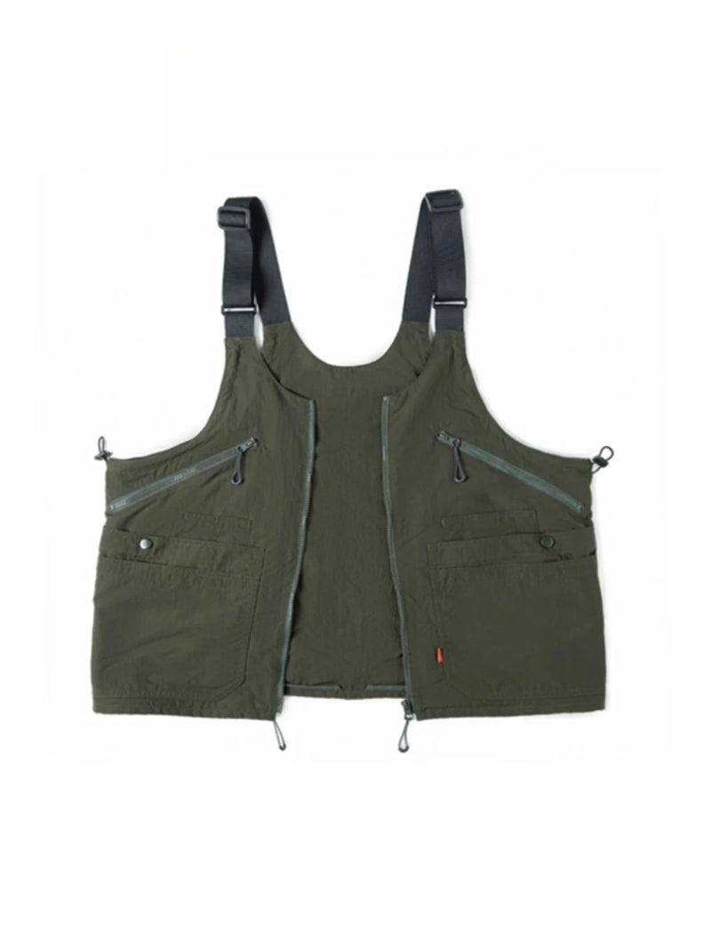 Retro Multi-pocket Sleeveless Vest Outdoor Casual Dual-purpose Backpack Jacket Aesthetic Chic