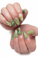 24pcs Green Grape Nails Ins Flower Pattern Press On Nails Little Fresh Spring Wearable Nail