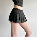 Mini Skirts Women Summer Trend Unique Metal Buckle Patchwork Street Versatile Wild Style Classic Bottoms