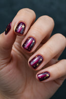 24Pcs Short Square Head Full Cover Nails Tips Shiny Powder Nails Detachable Finished Press on Nails