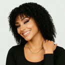 Human Hair Short Kinky Curly Wigs With Bangs Kinky Curly Wig Hair Made Wig