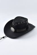Vintage Leather Cowboy Hat Western Roll Brim Hat for Men