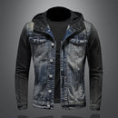 Hooded Denim Coat Men have embroidered denim coat