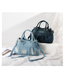 Annmouler Designer Women Denim Crossbody Bag Large Capacity Shoulder Messenger Bag with Detachable Jeans Bag