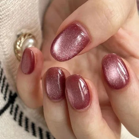 nails set Beautiful cat eyes short almond tips faux press on acrylic false nail supplies