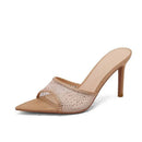 Diamond high heeled slippers for women with thin heels toes soles high heels sandals