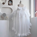 Long Trailing Girl's Clothing Princess Dress Sequin Tulle Girl Wedding Dress Kids Baby Backless Ball Gown