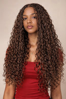 Brown Burmese Hair Knotless 32 Inch Deep Curly Feather Crochet Human Hair Extensions Invisible