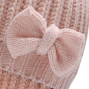 Cute Bow Knitted Baby Hat Winter Warm Newborn Infant Cap Beanies Solid Color Soft Ear Protection Baby Boys Girls Hat Bonnet