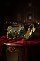 Shoes and Bags Set for Women Italian Wedding Shoe for Bride Ladies Shoes with Rhinestone