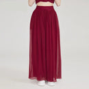 Double Layer Georgette Pure Silk Natural Waist Side Pockets Slightly Hanging Flowing Silk Long Dress Pants
