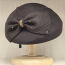 Wool Felt Beret Winter Hats for Women Bow Veil Fascinator Hat Dressy Cocktail Pillbox Hat Wedding Bridal