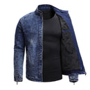 Black Denim Jacket Men Autumn Winter Fleece Jackets Coats Slim Fit Casual Motorcycle Biker Denim Coat Male Outerwear