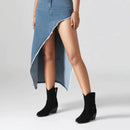 Women Ankle Boots Round Toe Heels Booty