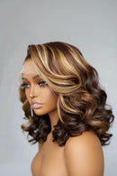 Honey Blonde 13x4 Lace Frontal Short Bob Wigs Human Hair Highlight Ombre Frontal Wigs for Women