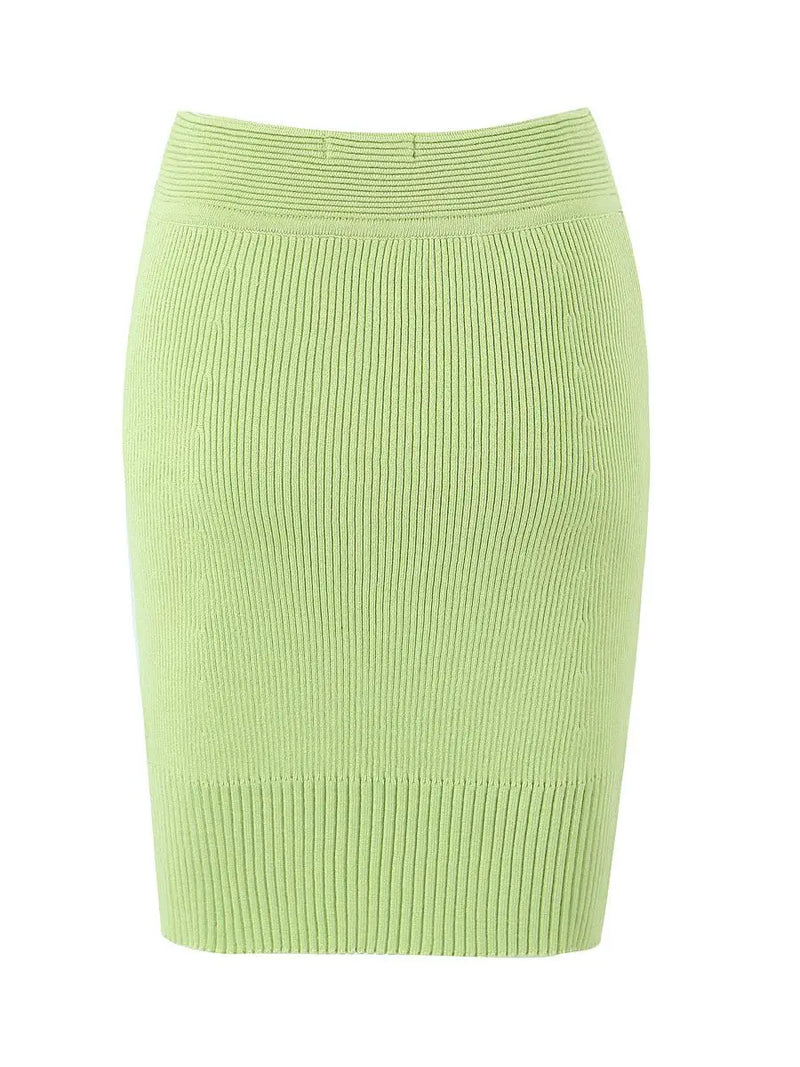 Women Summer Sweet Bow Elastic Knitted Mini Skirt Sexy Slim Short Skirts