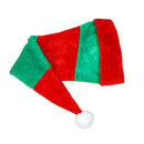 Lengthened Red and Green Stripes Plush Christmas Hat Holiday Decoration Elf Clown Curved Hat Party Santa Hat