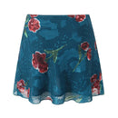 Women Vintage Floral A-line Mini Skirt Side Zipper Summer Holiday Short Skirts