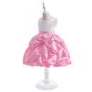 Baby Girls Birthday Dress Kids Elegant Princess Clothes Beaded Pleating Prom Party Children Clothing Evening