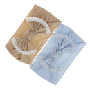 Cute Bow Knot Nylon Turban Headband Newborn Baby Girls Hair Accessory Little Pompom Ball Infant Nylon Bow Headwrap Babe Headwear