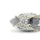 Silver shoe with intricate diamond embellishments on a white background, Obroi