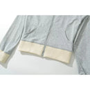 Women American Retro Knitting Terry Cardigan Sweatshirt Lapel Zipper Female Outerwear