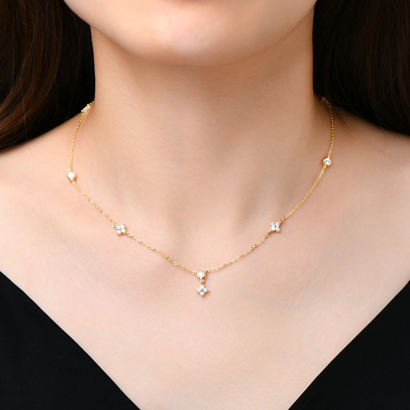 925 Sterling Silver Choker Necklace Moissanite Pendant Necklaces for Women Jewelry Gift