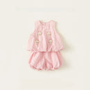 Golden Embroidery Summer Girls Sweet Flower Fluffy Princess Dresses Casual Mesh Birthday Ball Gown For Kids