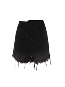 Women Goth Grunge Low Waist Hole Denim Shorts Punk Jean