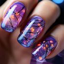 Dark Ins-style Black Vine Press-on Nail Art Popular among European and American foreign