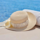 Pearl Bride sun Hat summer beach pool Wedding engagement Party Bridal Shower decoration gift