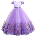 Girls Dress Embroidered Lace Long Princess Dress Carnival High end Wedding Dress Ball Evening Dress 4-12 Years Old