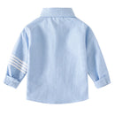 Boys Shirts Kid Lapel Solid Single Breasted Shirt Young Child Spring Cotton