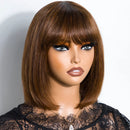 Highlight Blonde Short BOB 3x1 Lace Glueless Human Hair Wig Ready To Go Brazilian 1b/30 Straight Bob Bone With Bangs For Women