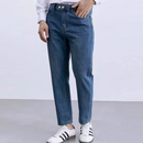 Men Trouser Double Pleated Jeans Straight Leg Pant Naples Men's Trousers