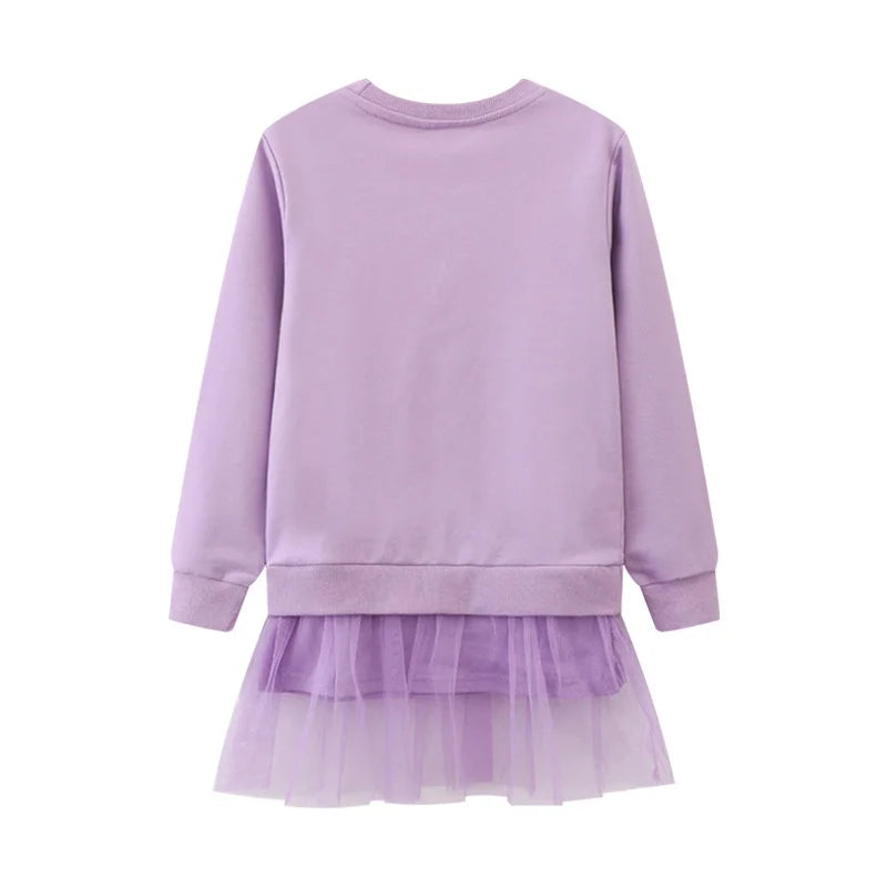 Stars Beading Princess Girls Dresses For Autumn Spring Long Sleeve Party Girls Clothing Cute Baby Frocks