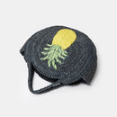 Straw Women Handbags Round Corn Husk Woven Hand Bags Handmade Summer Beach Bag Tote Purses