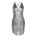 Dress Women Swing Collar Sleeveless Elegant Bodycon