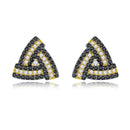 Natural Black Spinel Solid Silver S925 Stud Earring Women Classic Jewelry