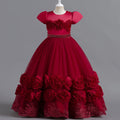 Puffy Flower Girls Dress Children Christmas Costume Kids Pageant Party Bridesmaid Dresses For Girl