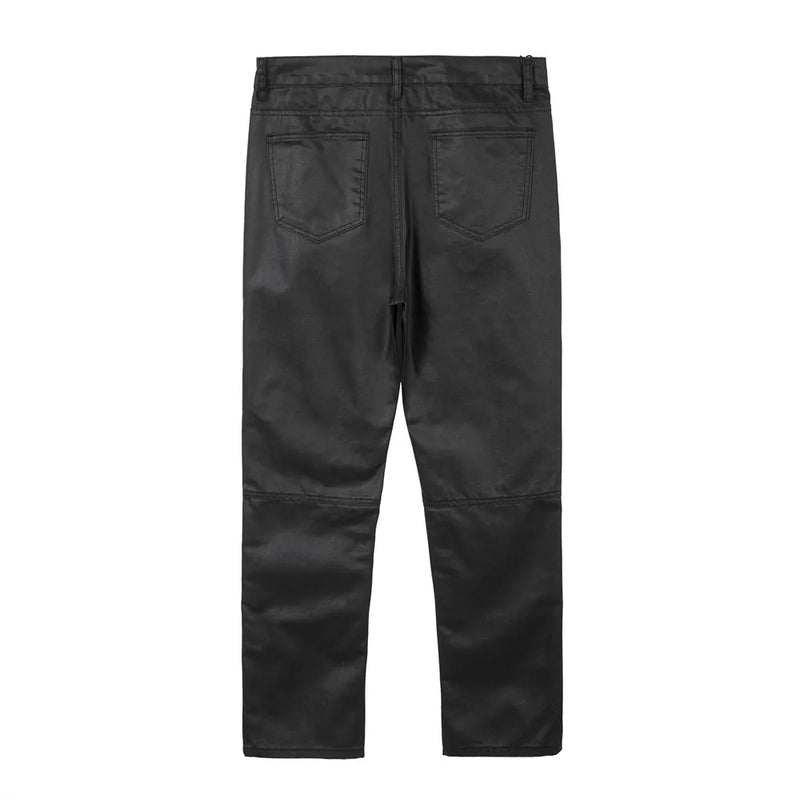 Motorcycle Jeans Men High Spliced Loose Denim Pencil Pants Men Trousers