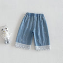 Baby Lace Jeans Summer Bow Casual Pants for Girls Children's Summer Pants