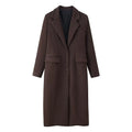 Women's Autumn Winter Wool Blend Overcoat Women Lapel Single-breasted Coat Lady Outerwear