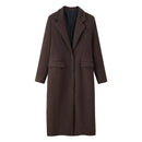 Women's Autumn Winter Wool Blend Overcoat Women Lapel Single-breasted Coat Lady Outerwear