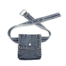 Denim waist bag with belt on a white background, Obroi